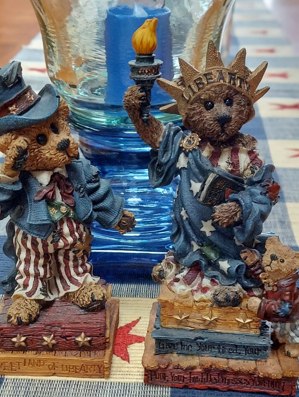 Set of "Uncle Elliot and Ms. Liberty" Resin Figurines